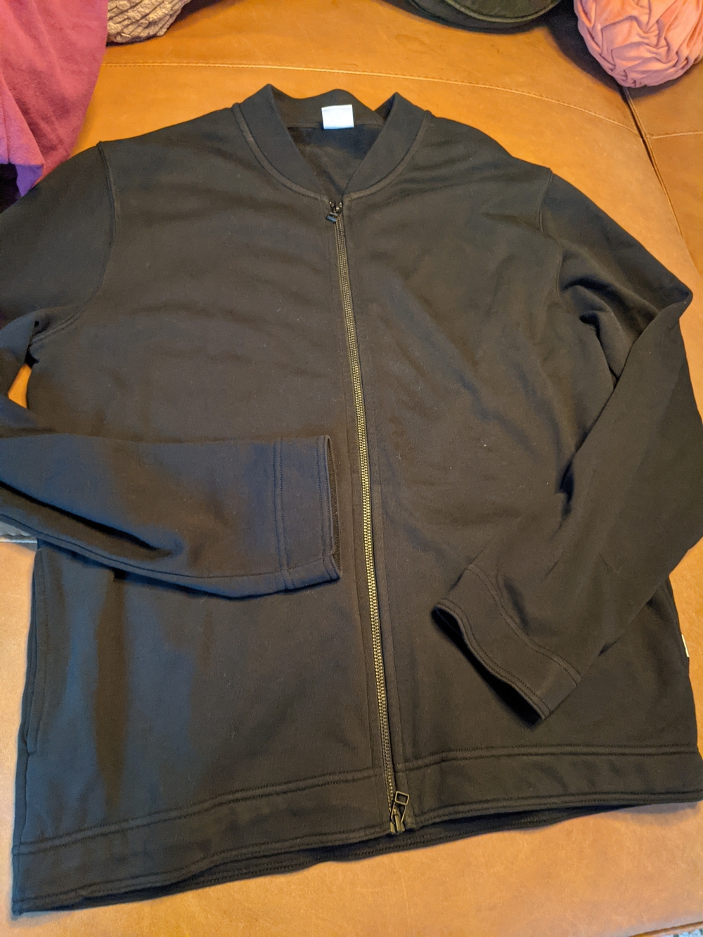 NNO7 Men's Black Lightweight Zip-Front Sweatshirt  Jacket